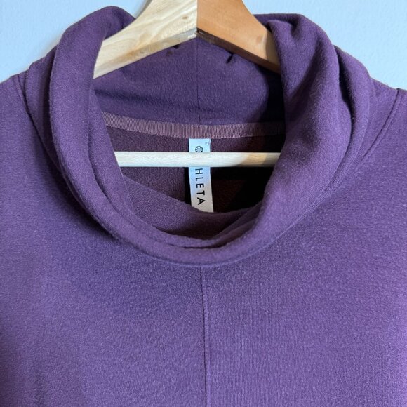 Athleta Ethereal Brushed Funnel Neck Pullover Sweatshirt Women's Small Purple - Picture 8 of 15